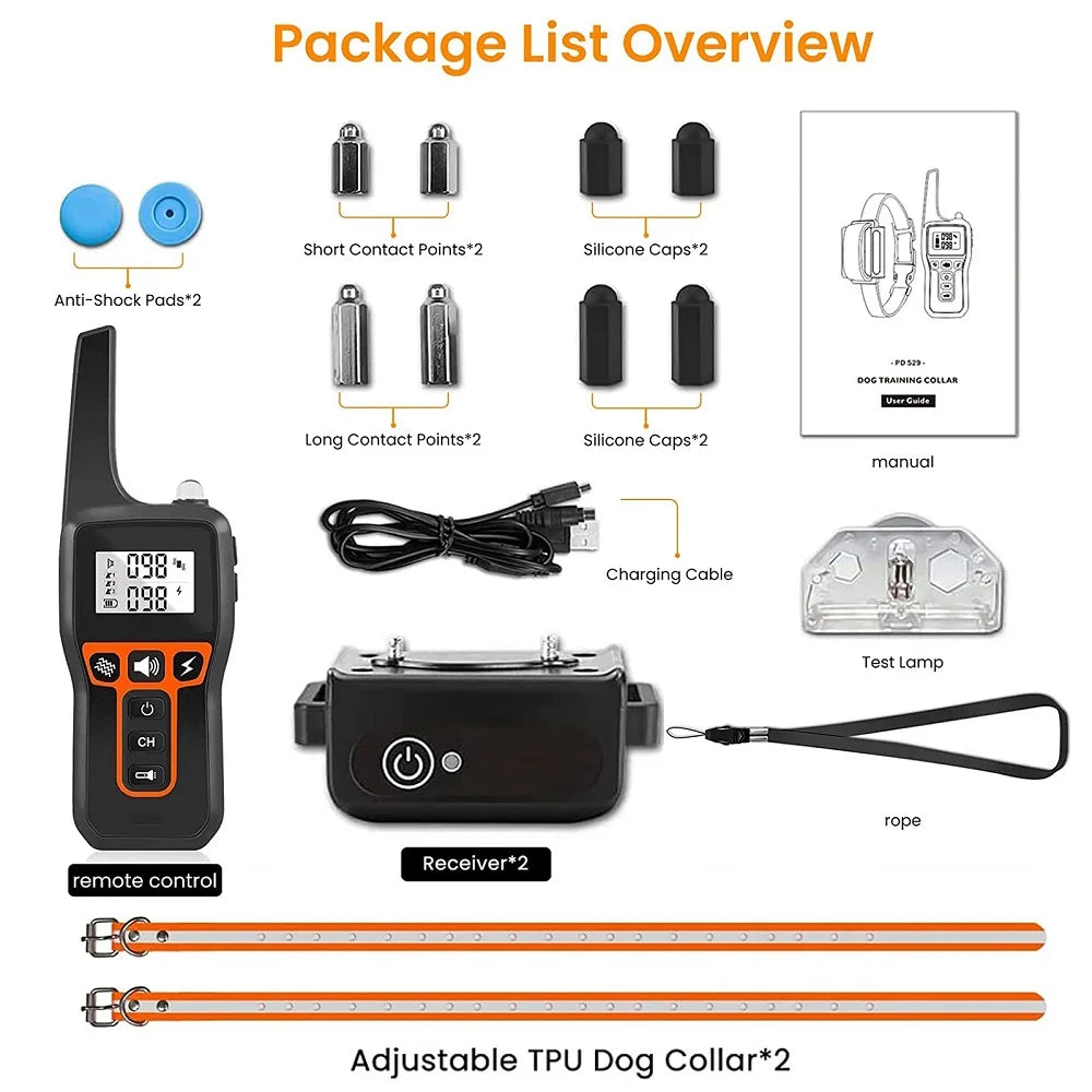 the BARK STOPPER - 2-IN-1 Remote Electronic Dog Collar, Dog Training Collar for Large/Medium/Small Dog, Shock Collar with 3 Training Modes, IPX7