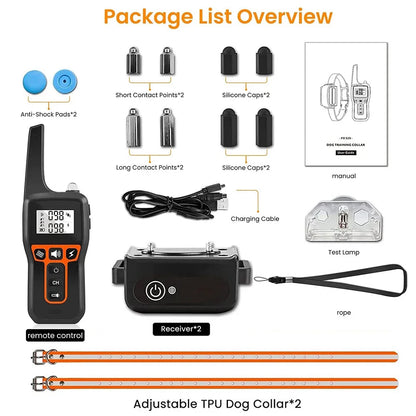 the BARK STOPPER - 2-IN-1 Remote Electronic Dog Collar, Dog Training Collar for Large/Medium/Small Dog, Shock Collar with 3 Training Modes, IPX7