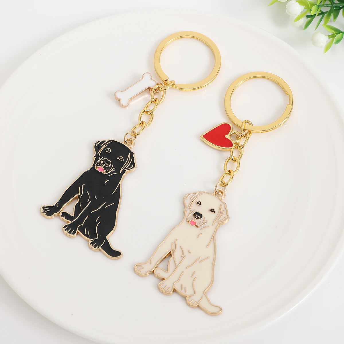1PCS NEW Metal Golden Retriever Dog Animal Gold Silver Plated Metal Pendant Keychain For Bag Car Women Men Key Ring Love Jewelry
