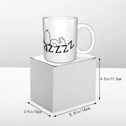 Manga Snoopy Woodstock Cartoon Dog Coffee Mug DIY Customized Ceramic Tea Milk Mug