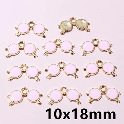 20pcs 12x13mm Enamel Bone Charms Pendant Small Cute DIY Jewelry Making Accessories for Bracelet Earrings Keychains