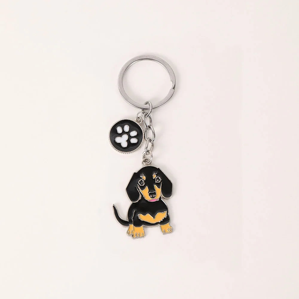 Pet dog car keychain pendant creative metal accessories key ring holiday gifts