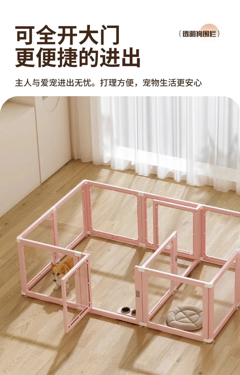 Minimalist Style Pet Supplies Pet Store Doghouse Acrylic Fence Small Pet Dog Interior Decoration Transparent Isolation Pet Bed