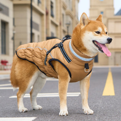 the NIGHTGUARD REFLECTIVE COAT - Medium and Large Dogs Winter Reflective Cotton Coat, Thick and Warm Dog Coat, Night Walking Safety and Cold Proof Clothing