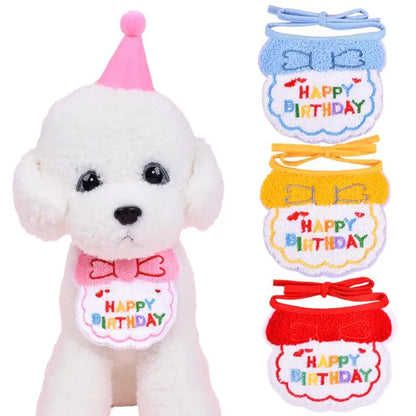 the BIRTHDAY DOGGY - Pet Cat/Dog Birthday Scarf/Hat Set, Cat/Dog Birthday Party Supplies, Pet Scarf Birthday, Hat/Scarf Small/Medium Pet Accessories