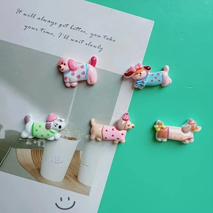 5pcs Dog Fridge Magnet Set - Creative Decor for Office, Kitchen, and Storage Cabinets - Home Decoration - Holiday Gift