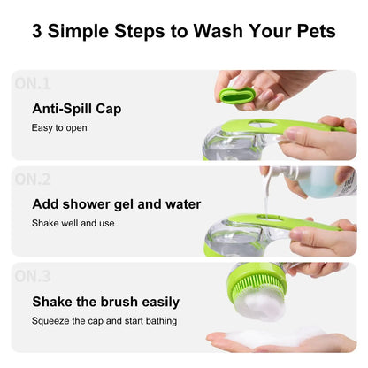 the BATHBREEZE MASSAGE BRUSH - Pet Bath Brush, Bathing Brush for Dog, Bath Gentle Scrub Massager with Soap Dispenser, Portable Washer Tool for Shower Massage