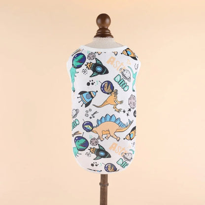 Cute Summer Pet Dog Cooling Vest Cartoon Soft Clothing Summer Casual Shirts Small Medium Large Dogs Puppy French Bulldog Clothes