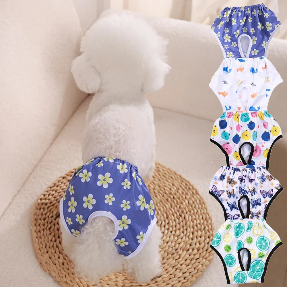 Female dog Cute Washable Male Dog Diapers, Reusable High Absorbency Leak-Proof Male Dog Diapers cat Physiological Pants