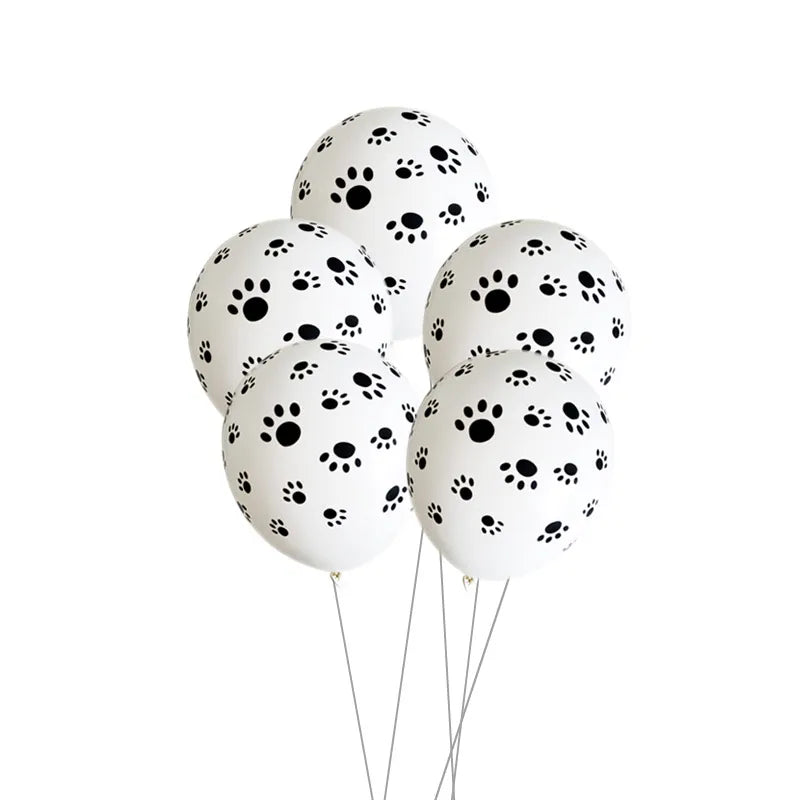 10pcs 12inch White Black Ballons Dog Cat Animals Pet Paws Latex Balloons Happy Birthday Party Baby Shower Decoration Kids Toy