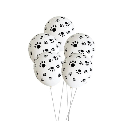 10pcs 12inch White Black Ballons Dog Cat Animals Pet Paws Latex Balloons Happy Birthday Party Baby Shower Decoration Kids Toy