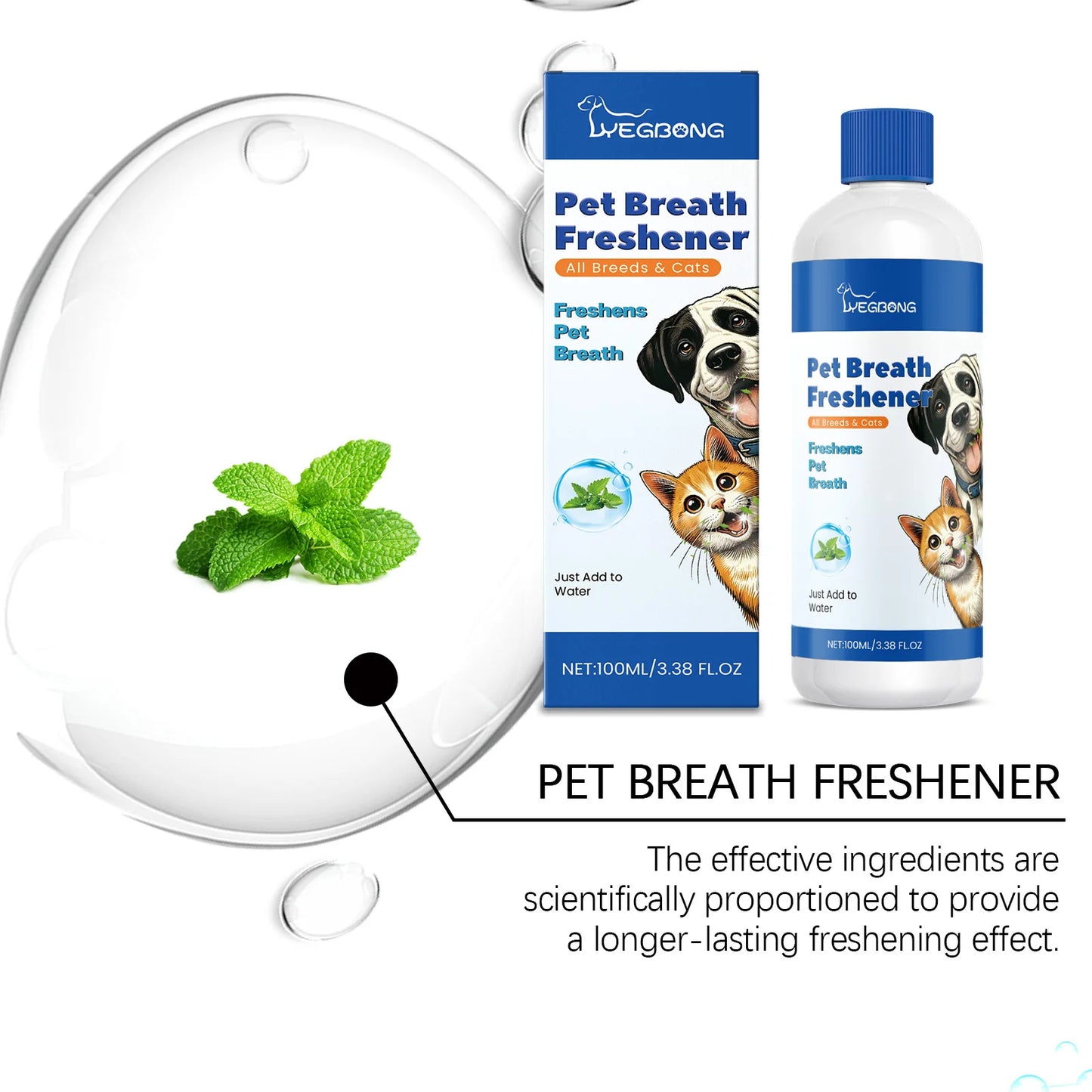 the BREATH FRESHER - Dog Mouth Cleaning Liquid, Tooth Stains Mouth Cleaning, Tartar Removal Bad Breath Freshens, Oral Deodorant Pet Teeth Cleaner Water