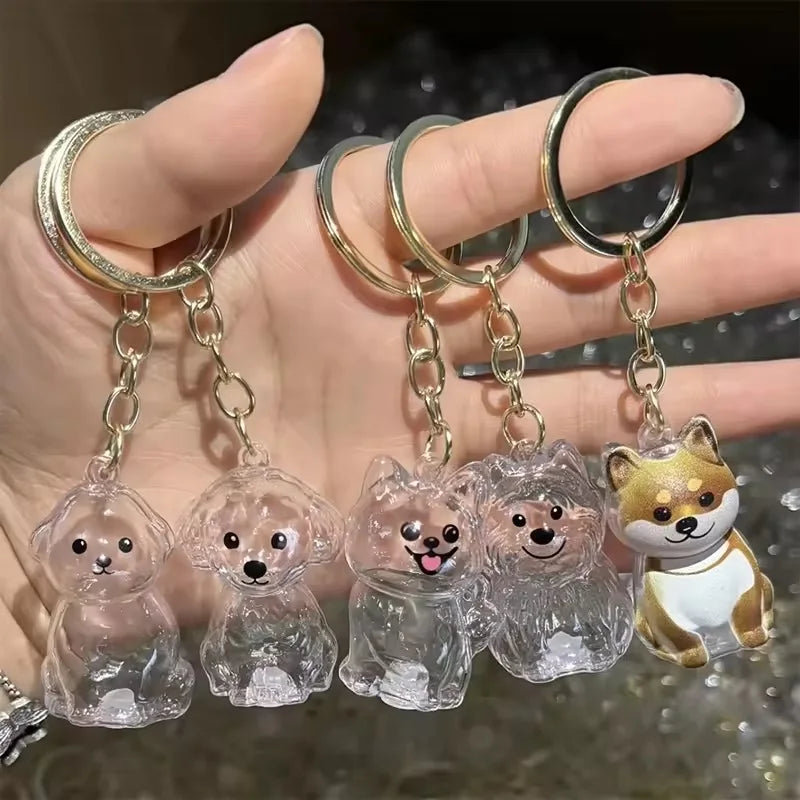 Clear Puppy Hair Memorial Keepsake Capsule Pet's Dog Fur Storage Container Pendant Keychain Decor Pet Lovers Home Display Gifts