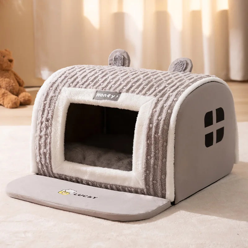 Winter dog three-dimensional bear curved house kennel warm thickened cat  pet