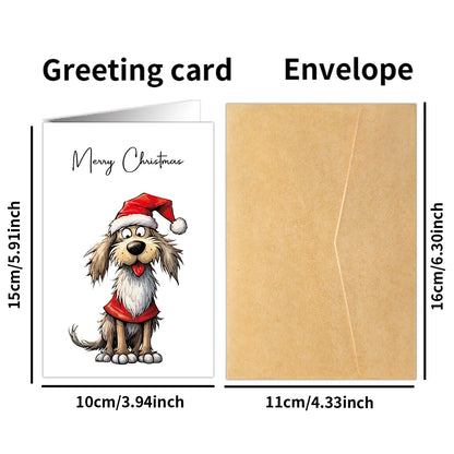 12pcs Christmas Greeting Cards With Envelope-Cute Dog,Snowman,Xmas Thank You Card,Handwritten Christmas Message For Mailing Gift