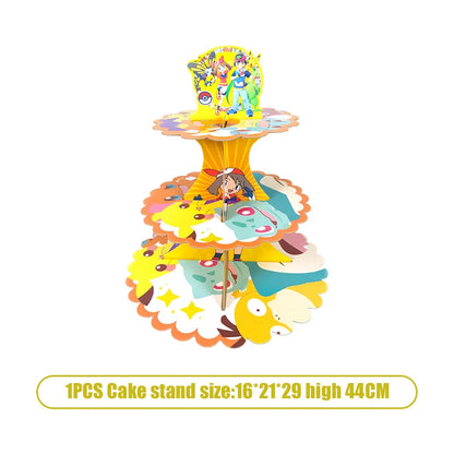 Pikachu Birthday Pokemon Party Decorations Pikachu Foil Balloons Disposable Tableware Plate Napkin Banner For Boy Party Supplies