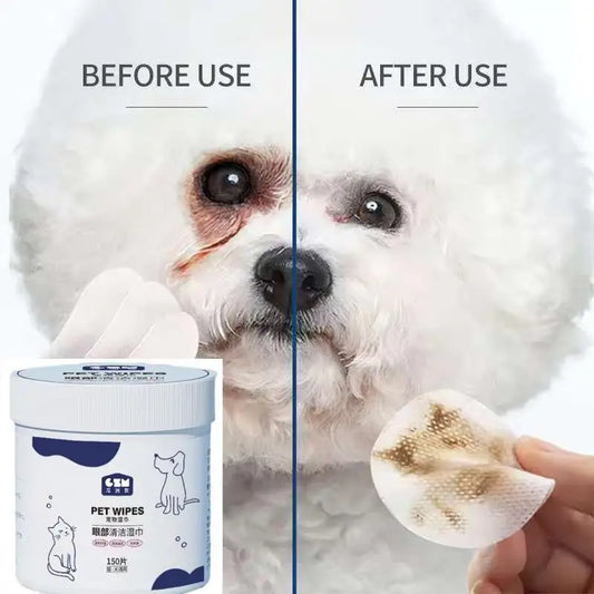 the EYE BOOGER BE GONE - Natural Ingredients Pet Cleaning Wipes, Botanical Essences Moisturizing Care for Nourishing Pets' Eyes, Removing Eye Crust
