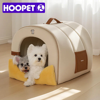 HOOPET Enclosed Dog Bed for Anxiety, Self Warming Calming Pet Tent with Removable Plush Mat, Washable Large Indoor House