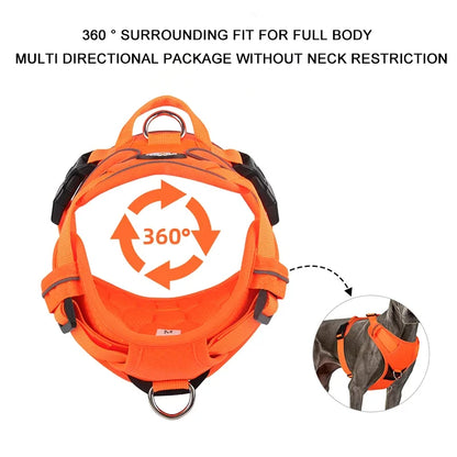No Pull Dog Harness Pet Reflective Nylon Adjustable Medium Large Naughty Dog Vest Safety Vehicular Lead Walking Running