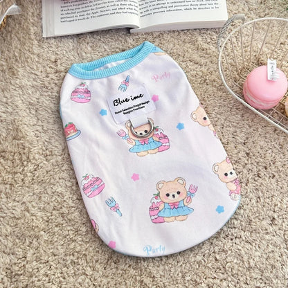 Four Seasons NewinsJapanese and Korean Style Thermal Pet Dog Cat Clothes Teddy Bichon Pulling Vest Wholesale