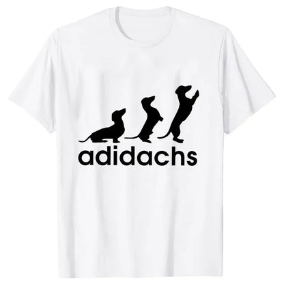 the ADIDACHS - New Men's T-Shirt, Dachshund Dog Lover T-Shirt, Graphic Tee Shirts, Oversized Men/Women T-Shirt, Harajuku Fashion Men's Shirts
