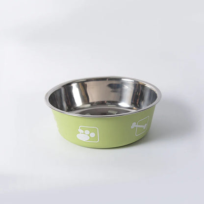 Stainless Steel Pet Bowl Double Layer Thickened Durable Anti-slip Dog Bowl Anti-knock Over Dog Food Bowl Pet Feeder Water Basin