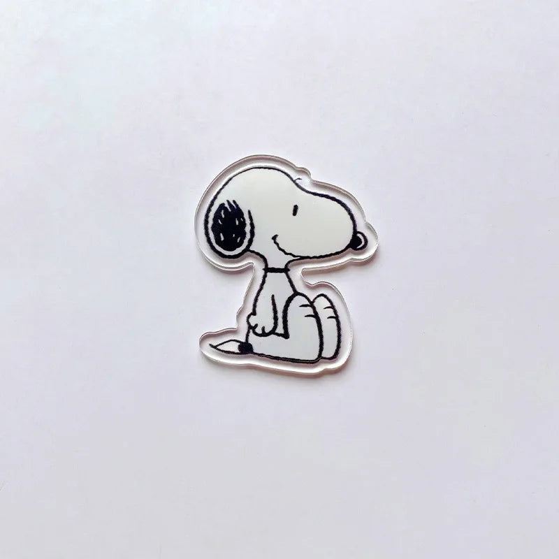 9 Pcs Snoopy Cool Cartoon Acrylic Pin Set Cute Dog Brooch Peanuts Gift for Students Fans Collectors Fashion Bag Accessory
