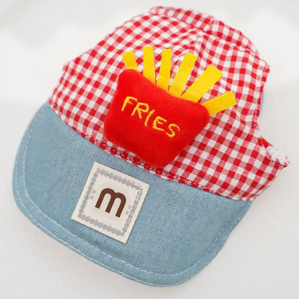 Three-piece Set Pet Cat Dog Chest Harness Traction Rope and Sun Hat Set Spring Summer Breathable Puppy Harness Dog Baseball Cap