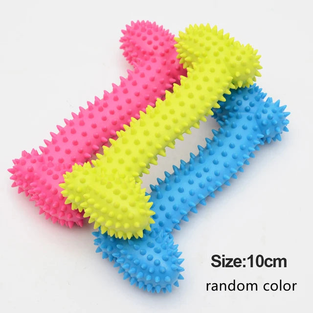 Pet Chew Toy Soft Rubber Bite-resistance Bone Shape Teeth Grinding Chewing Toys for Small Dogs Training Pet Supplies