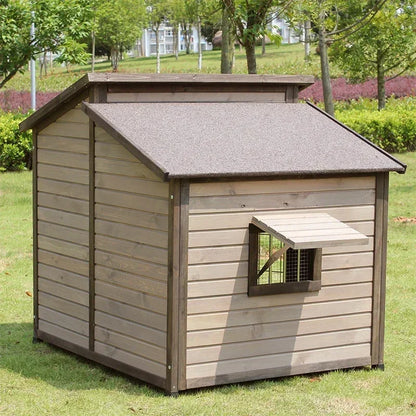 the DOUBLE DUPLEX DOGHOUSE - Custom 118cm*102cm*117cm Outdoor Dog Niche, Large Rainproof Wooden Dog Kennel, Pet Cages Houses