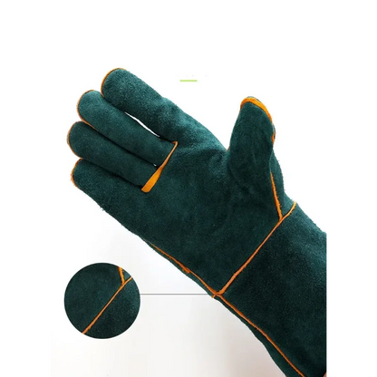 Bite Proof Animal Grooming Gloves Double Leather Reinforced Padding Dog Cat Grabbing Snake Anti Bite Scratch Handling Gloves