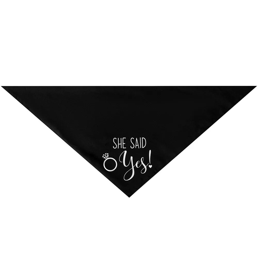 Sucado Style She Said Yes Best Dog Bandana for Wedding Engagement Announcement Gift Photo Prop Pet Scarf Accessories