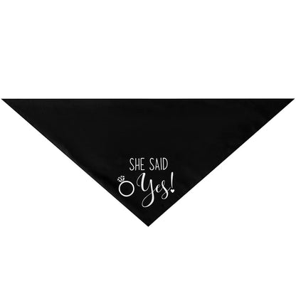 Sucado Style She Said Yes Best Dog Bandana for Wedding Engagement Announcement Gift Photo Prop Pet Scarf Accessories