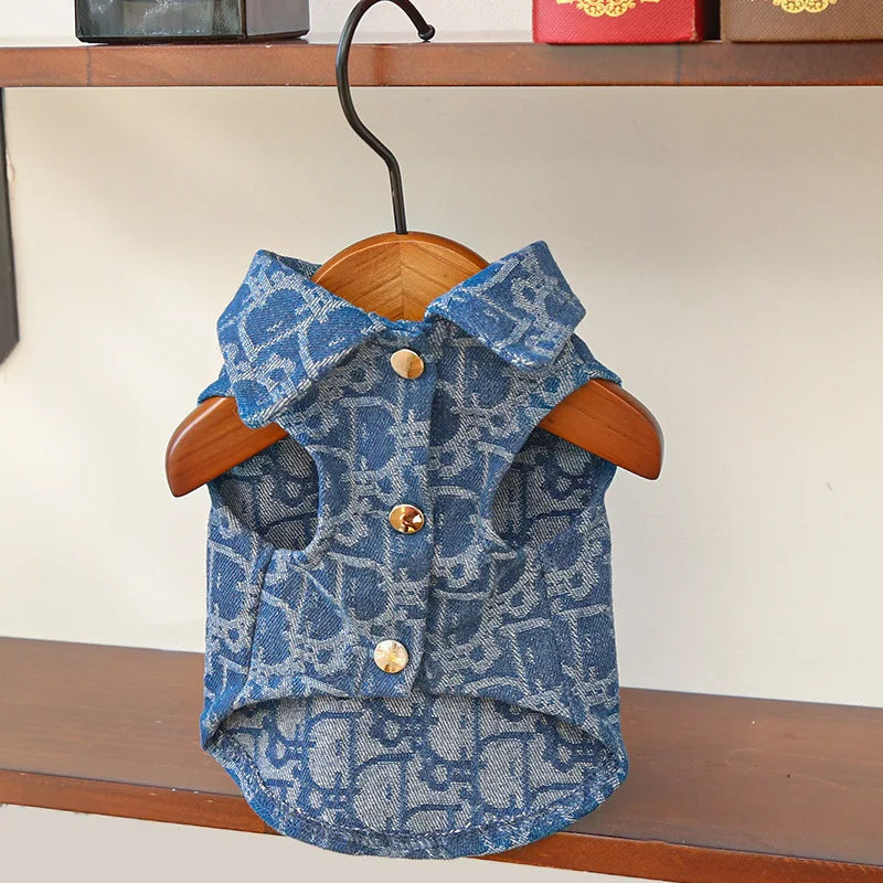 Pet Clothing Dog Autumn and Winter Denim JeanThickened Windproof Coat Puppy Costume For Small Medium Dogs Pet Jacket Wholesale