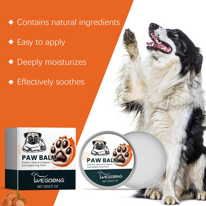 the PAW BALM - Paw Balm Repair, Damaged Dog Paws, Anti-Crack Increase Elasticity Strengthen Paw Health, Reduce Dryness Moisturizing Pet Care 30g