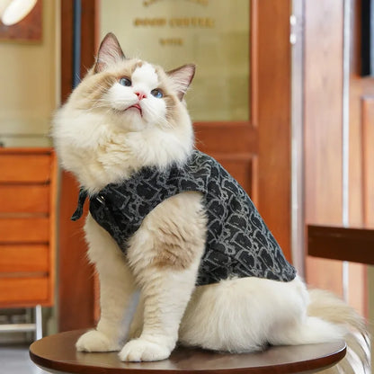 Pet Clothing Dog Autumn and Winter Denim JeanThickened Windproof Coat Puppy Costume For Small Medium Dogs Pet Jacket Wholesale