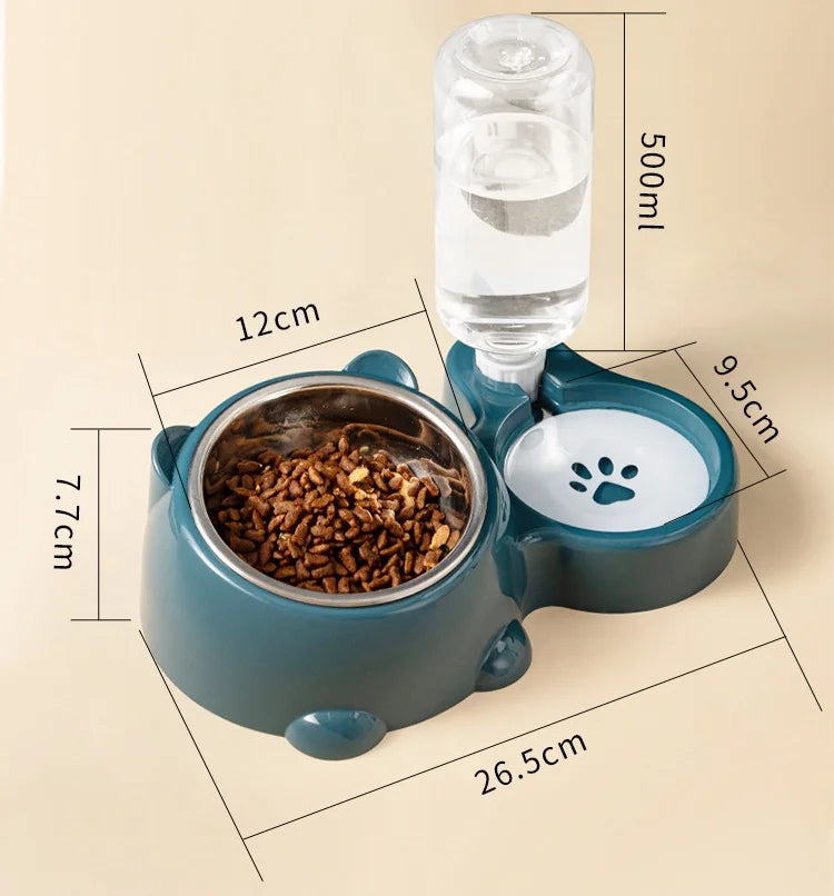 Cat Bowl 2-in-1 Drinking Water Dog Food Pot Water Bowl Rice Pot Pet Supplies Cat Bowl Pet Drinking Water Feeding Integration