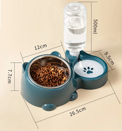 Cat Bowl 2-in-1 Drinking Water Dog Food Pot Water Bowl Rice Pot Pet Supplies Cat Bowl Pet Drinking Water Feeding Integration