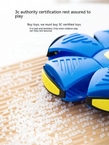 Dog Toys Bouncing Ball Throw Disc Ball with LED Light Toy Kid Outdoor Garden Basketball Game Interesting Throw UFO Disc Balls