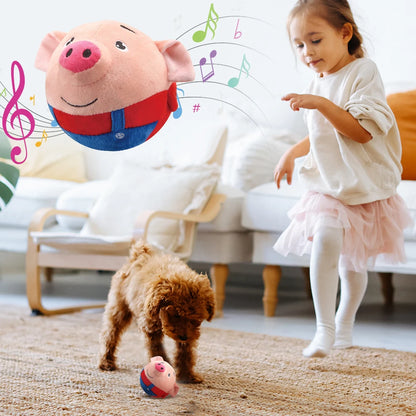 Plush Automatic Bouncing Toys Bite Resistant Funny Interactive Squeaky Toys Talking Self-Moving for Small Medium Dogs