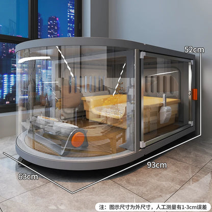 the GALAXY DOGHOUSE - New Kennel Luxury Villa, Pet Dog Cage, Small Dog Indoor Household Large Space Dog Villa with Wheels