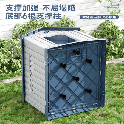 the HAPPY HOME - Kennel Outdoor Medium-Sized Dog Four-Season Universal Cold and Rain-Proof Pet Winter Doghouse, Villa Outdoor House Waterproof