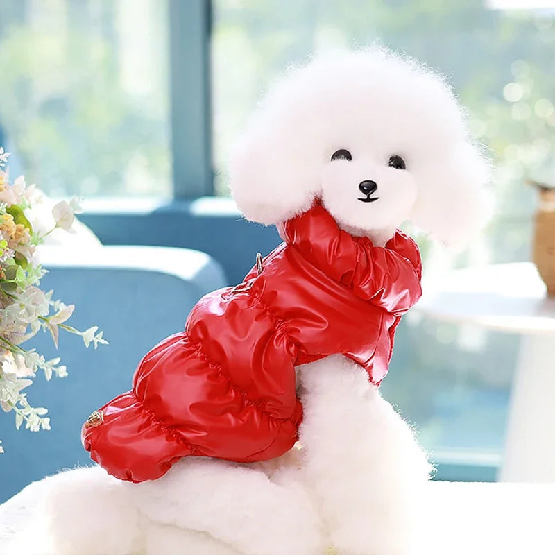 the SNOW PATROL PUFFER - Padded Puppy/Cat Clothes with D Rings, Winter Warm Dog Jacket for Small Dogs, Chihuahua Vest, French Bulldog Coat, Yorkie Outfits