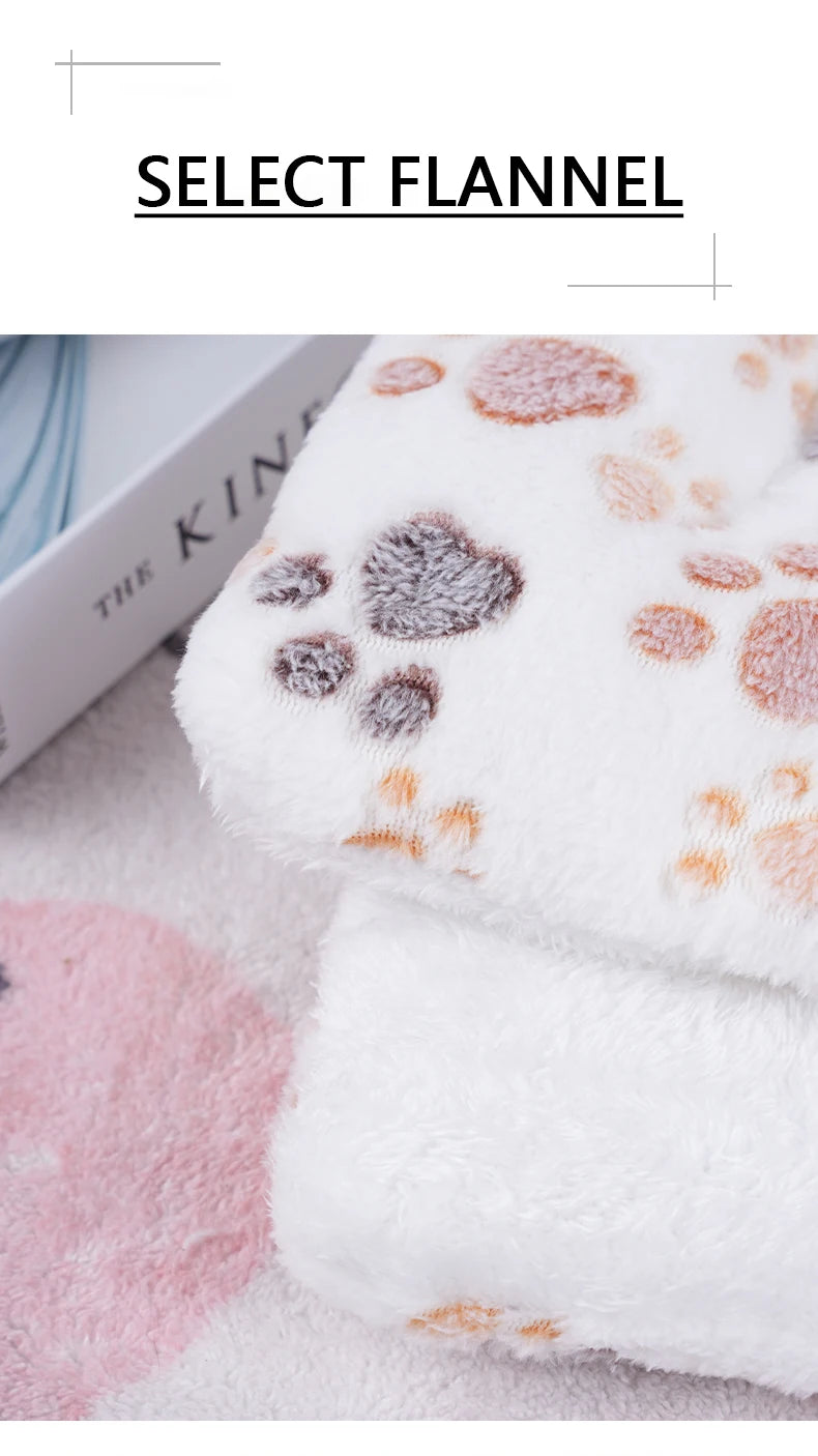 Dogs Bed Flannel Thickened Blanket Cushion Washable Dog Puppy Bed Accessories Medium Pet Large Basket Small Mat Warm Sofa Kennel