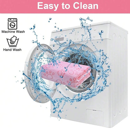 Pink Soft Fluffy Pet Blanket with Paw Print  Warm Comfortable Dog Cat Blanket Mat for Bed or Sofa High Quality Pet Accessories