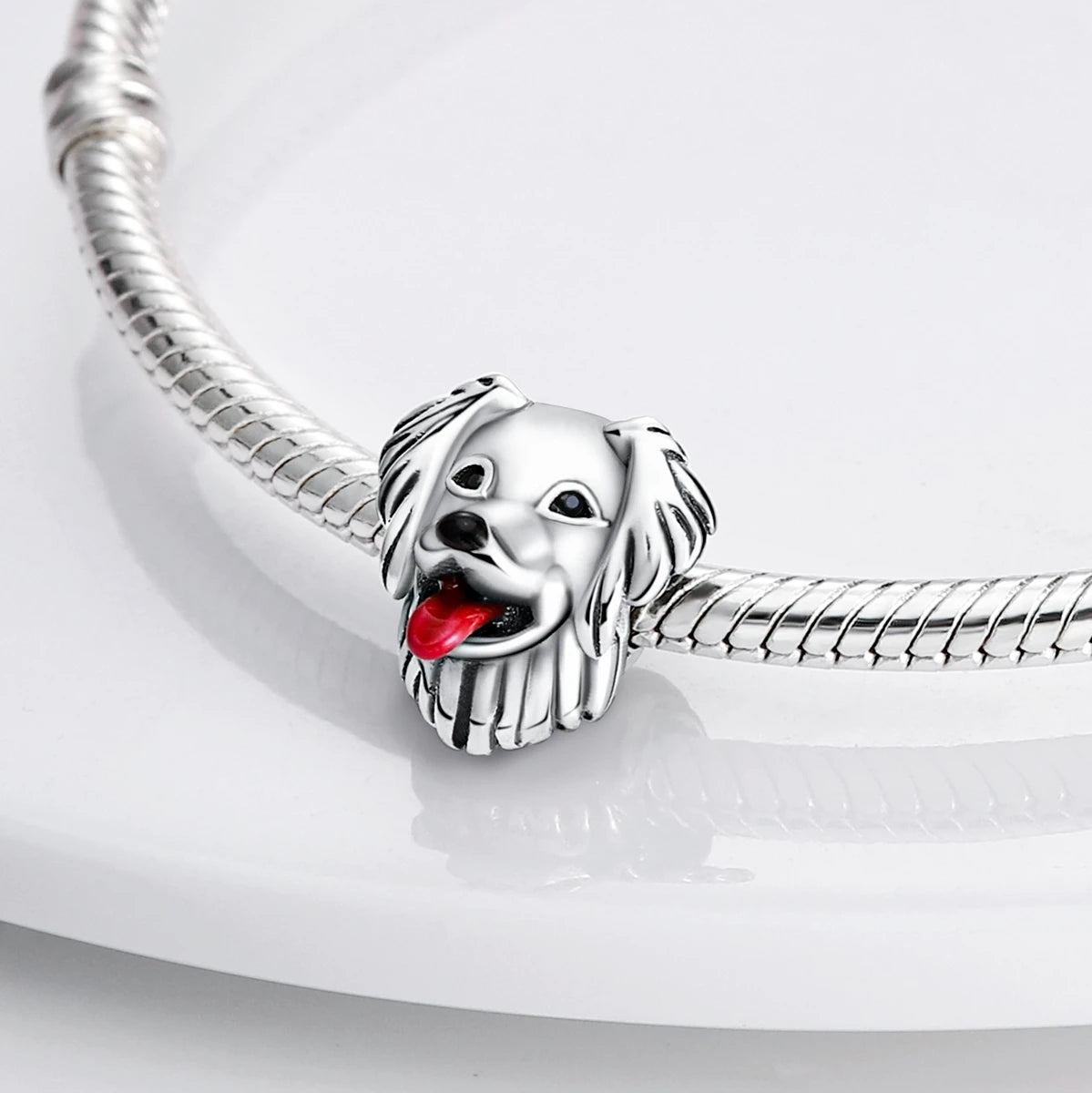 Dog Pet Charms 925 Silver Doggy Paw French Bulldog Bones Beads fit Original Bracelet DIY Fine Jewelry