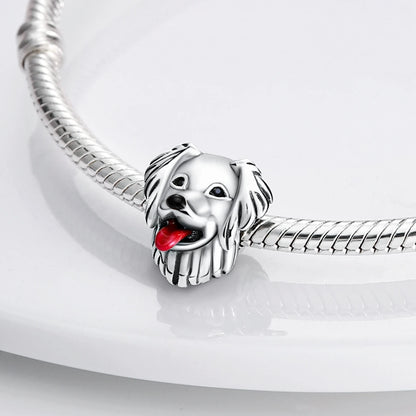 Dog Pet Charms 925 Silver Doggy Paw French Bulldog Bones Beads fit Original Bracelet DIY Fine Jewelry
