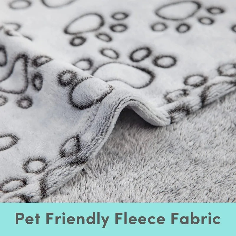 Dog Bed Mat Blanket Soft Fluffy Pet Sleeping Blanket Cute Paws Pattern Pet Travel Mat Warm Comfortable Blankets for Cat Dogs