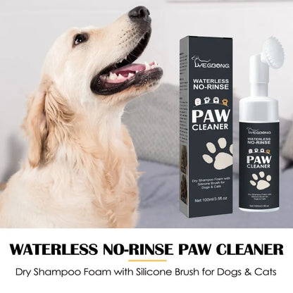 the PAW CLEANER - Dog/Cat Feet Cleaner, Pet Foot Cleaner, Foam Rinse-Free Puppy Paw Cleaner, Foam for Cute Cats for Foot Cleaning, Silicone Brush