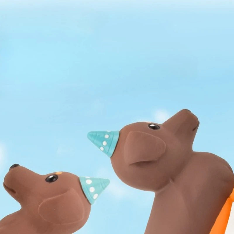 Dog Chew Toy Silicone Simulated Dachshund Modeling Squeaky Interactive Puppy Toy Bite Resistant Dog Accessories